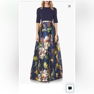 Kay Unger Sabrina Floral Mixed Media Gown- NWT Size 12
